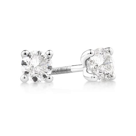 Stud Earrings With Carat Tw Of Diamonds In Ct White Gold