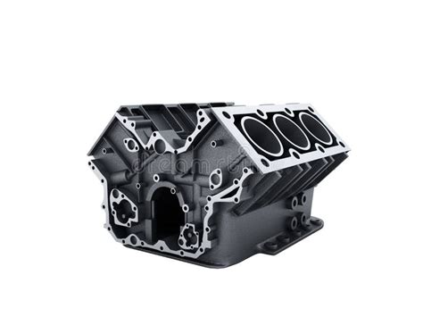 Cylinder Block From Car With V6 Engine 3d Render On A White Back Stock