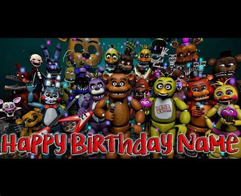 The banner design consists of the checkered black and white diner pattern… Five Nights at Freddy's Personalized/Customized Birthday ...