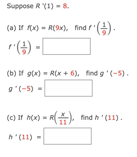 Solved Suppose R 1 8 A If F X R 9x Find F