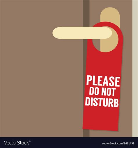 Please Do Not Disturb Door Hanger Royalty Free Vector Image