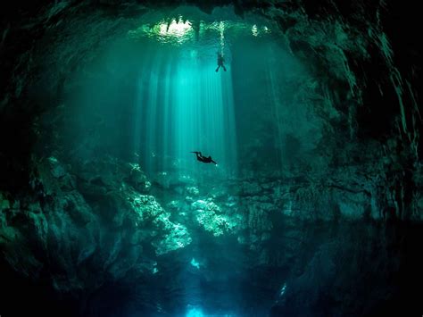 This Beautiful Underwater Cavern Vista Was Taken Beneath A Jungle
