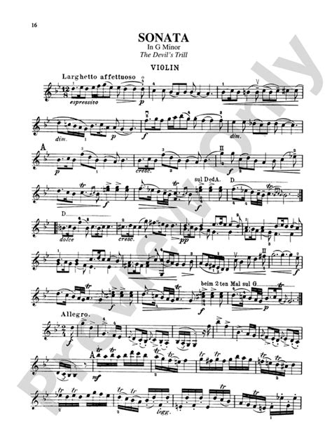 Tartini Seven Sonatas Sonata No 4 In G Minor Devils Trill