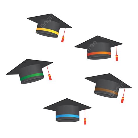 Graduation Caps In The Air Clipart