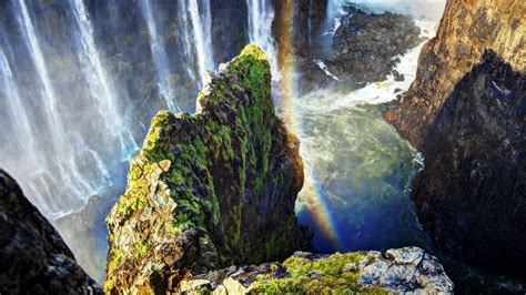 Waterfalls Nature Waterfall Landscape Rock Hd Wallpaper Wallpaper