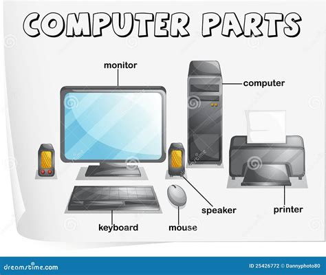 Computer Parts Stock Illustration Image Of Label Computer 25426772