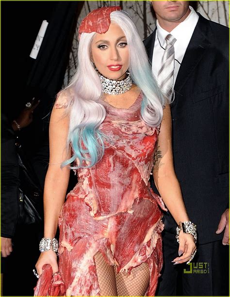 Full Sized Photo Of Meat Dress Lady Gaga 10 Photo 2479824 Just Jared