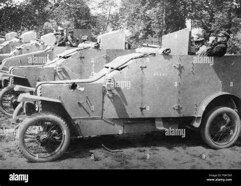 Wwi Armored Car C1915 Na Row Of Armored Cars Photograph C1915