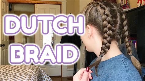 an easy dutch braid tutorial w grips on short hair youtube