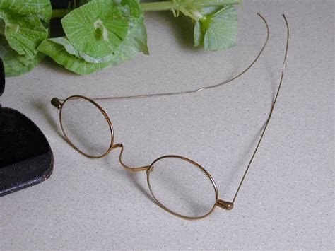 Antique Wire Frame Eyeglasses With Case Etsy
