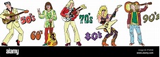 Beliebte 20. Jahrhundert rock Musikrichtungen: 50s Rock'n'Roll, 60er ...