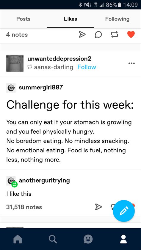 Weekly Challenge Eating Disorder Support Forum