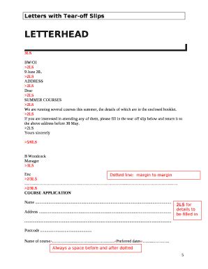 Circular Letter With Tear Off Slip Fill And Sign Printable Template