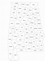 Alabama County Map with County Names Free Download
