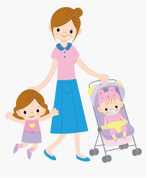 Mother Clipart Child Free Ibu Dan Anak Kartun Hd Png Download Kindpng