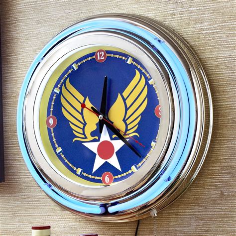 Us Army Air Force Insignia Neon Clock Sportys Wright Bros Neon