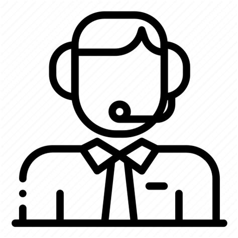 Male Customer Service Call Agent Support Professions Icon