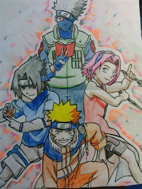 Kakashi Sakura Sasuke Naruto Drawing Anime Music Sports And