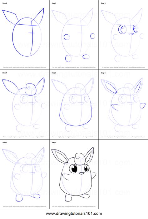How To Draw Wigglytuff From Pokemon Printable Step By Step Drawing