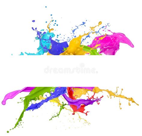 Colored Splashes In Abstract Shape Stock Photo Image Of Splashing