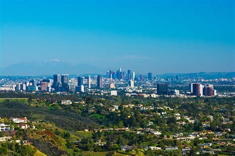 Great Los Angeles City Aerial Overview With Downtown And Westside Stock
