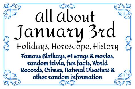 All About January 3rd Holiday Horoscope History