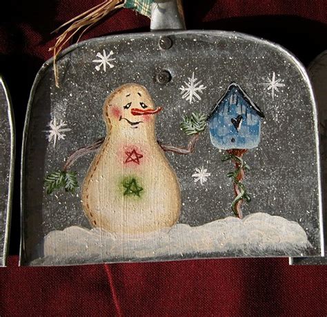 Painted Snowman Wooden Crafts Upsidedown Wodden Handpainte Flickr