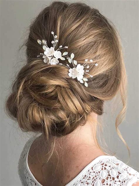 Amazon Com Fstrend Bridal Wedding Hair Pins Silver Sparkly Rhinestones Pearls Flower Hair Pin
