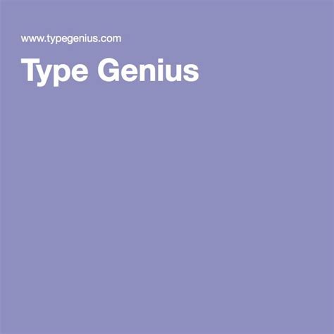 Type Genius Font Pairing Genius Type