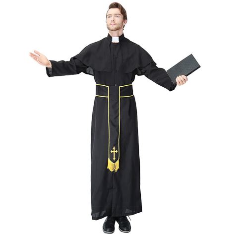 Jual Preorder Halloween Masquerade Party Role Playing Pastor Father Costumes Adult Man Purim