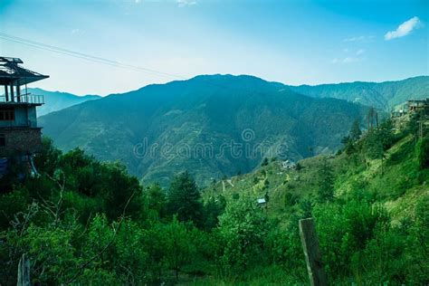 Landscape Of Mountains With Forest Trees All Around Daytime Stock Image