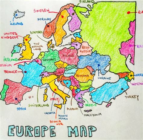 Europe Map Europe Map Map Hand Drawn Map