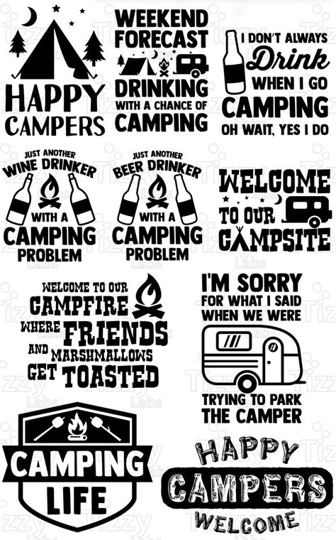 Camping Svg Bundle Set 5 Svg Files Camping Svg Files For Cricut Camp