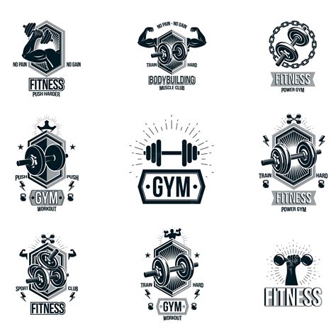Premium Vector Set Of Vector Fitness Workout And Weightlifting
