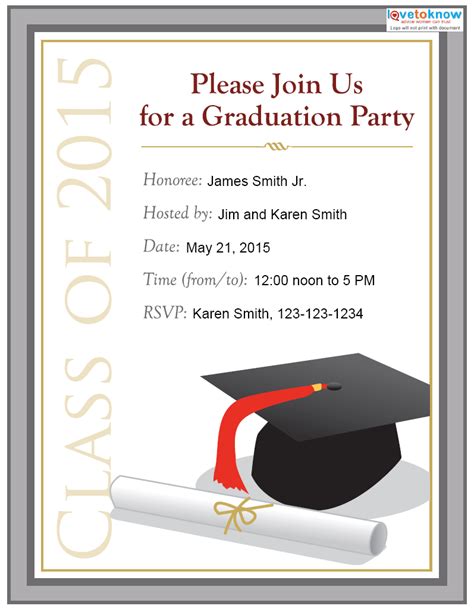 31 Free Graduation Party Invitation Templates Printable Samples