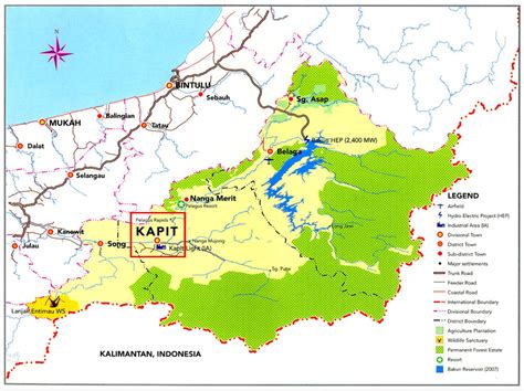 The largest among the 13 states, with an area almost equal to that of peninsular malaysia, sarawak is locate. ISU GLOKAL DAN GLOBAL: PETA KAPIT, SARAWAK