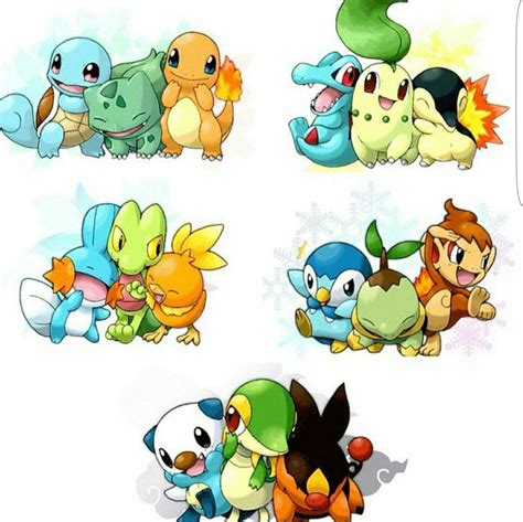 Starter Pokémon Squirtle Bulbasaur Charmander Totodile Chikorita