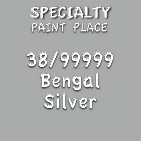 38 99999 Bengal Silver Tiger Touchup Paint Quart Can