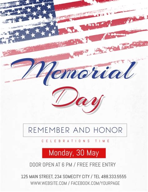 Memorial Day Celebration Flyer Template Postermywall