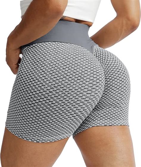 Koochy Scrunch Butt Lifting Yoga Shorts For Women High Waist Tummy Control Hot Pants Workout
