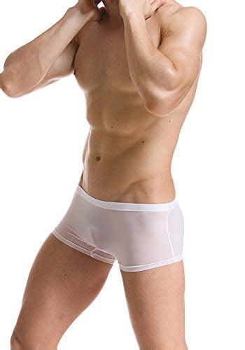 Dooxiundi Mens Underwear Ice Silk Sexy Ultrathin See Through Briefs