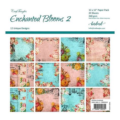 Craftangles Scrapbook Paper Pack Enchanted Blooms 2 12x12