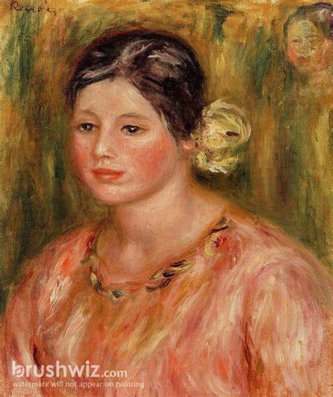 Head Of A Young Girl In Red By Pierre Auguste Renoir Oil Painting