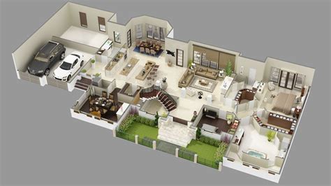 Find 5 bedroom house plans that fit your needs today with family home plans. 1st Floor 3D Model image of Elizabeth Court | Bungalow ...