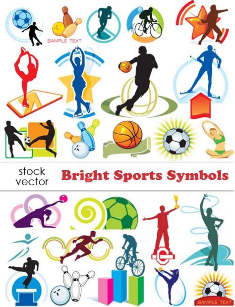 Set Of Sports Symbols Vector Vector Sport Free Download Sports Logo