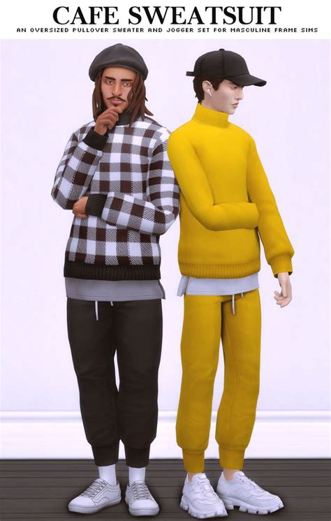 Cafe Sweatsuit By Nucrests Sims 4 Male Clothes