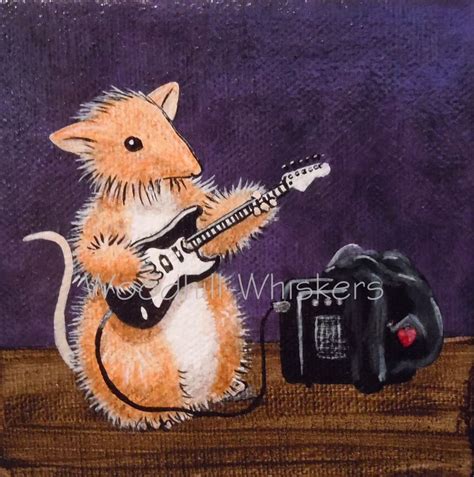 Guitar Mouse Art Character Squiggles