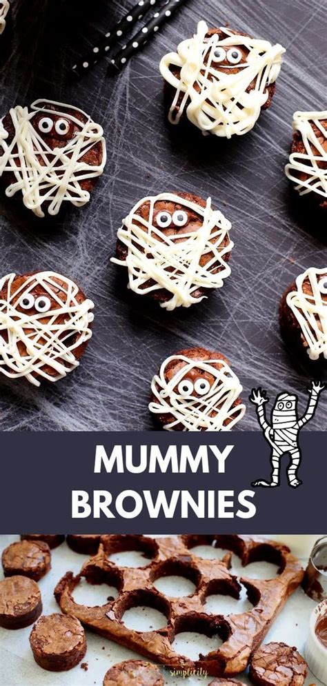 Easy Mummy Brownies For Halloween Recipe Easy Halloween Food