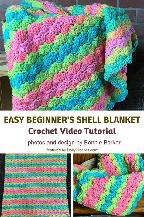 Easy Shell Stitch Baby Blanket For Beginners Video Tutorial