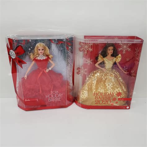 Buy The Barbie Holiday Barbie 2018 And 2020 Lot Goodwillfinds